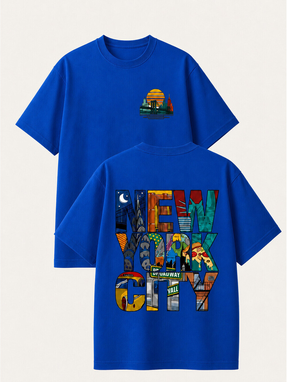 New York City Graphic T-Shirt, NYC Letter Print Travel Tee, Retro Urban Souvenir